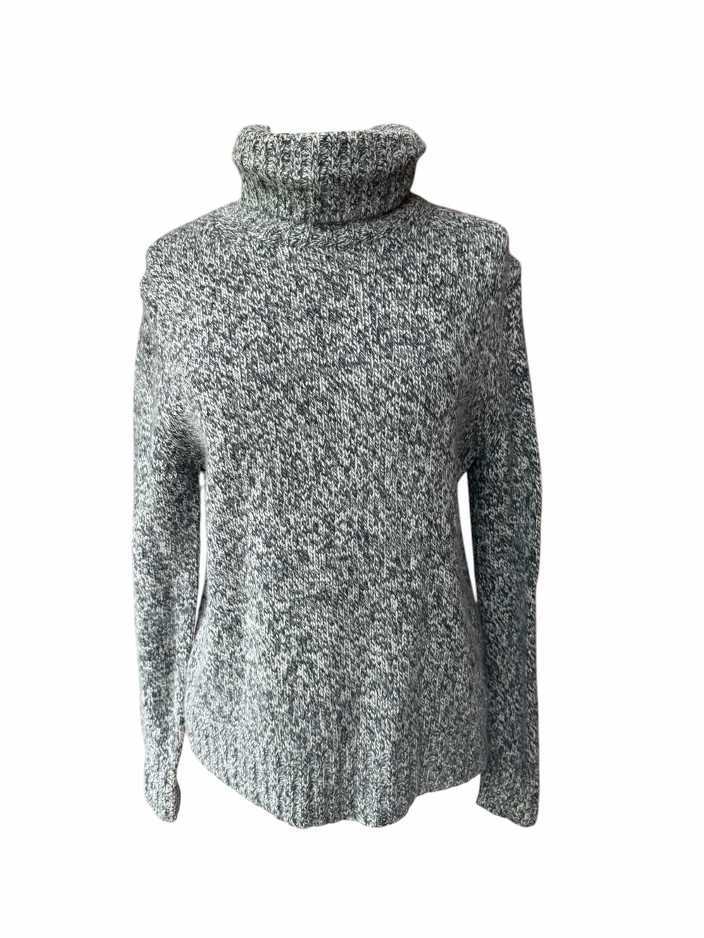 Late 90s/Early 2000s The Limited Lambswool Angora Marled Fold-Over Turtleneck Sw